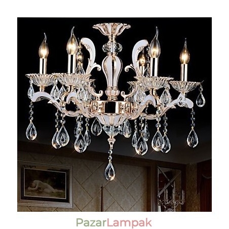 Európai stílusú luxus Candle Crystal Pendant cink ötvözet lámpák Európai stílusú luxus Candle Crystal Pendant cink ötvözet lámpák