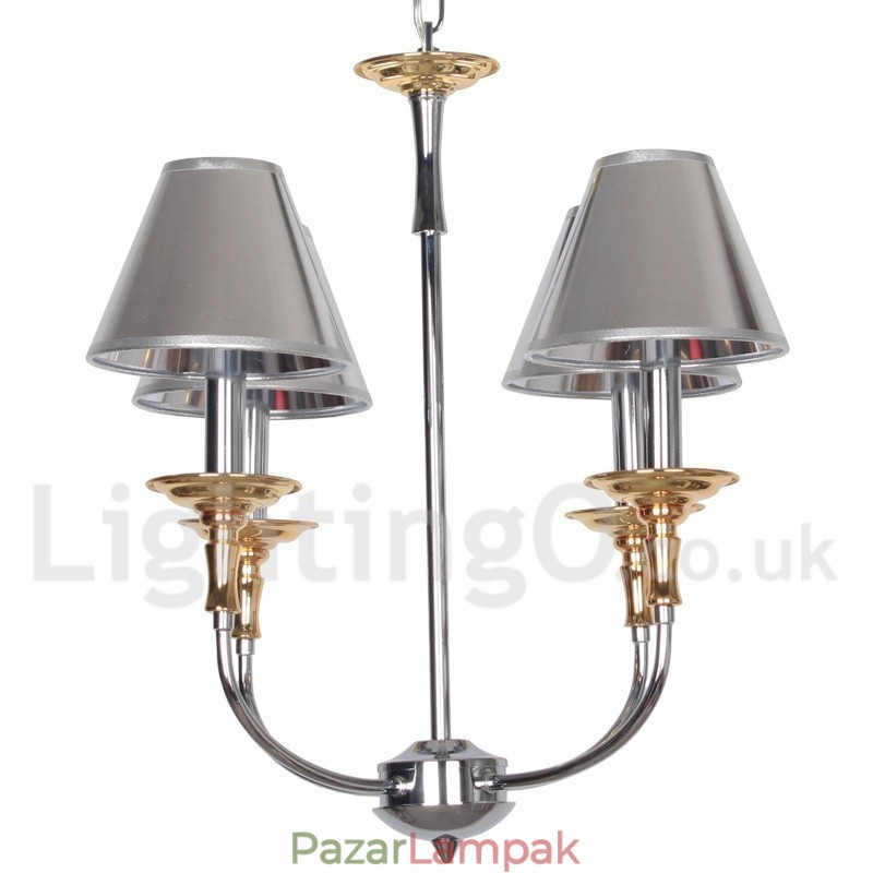 4 Világos, modern, modern króm gyertya stílusú csillár