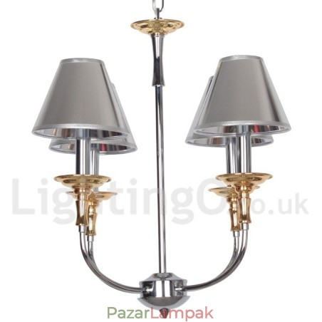 4 Világos, modern, modern króm gyertya stílusú csillár