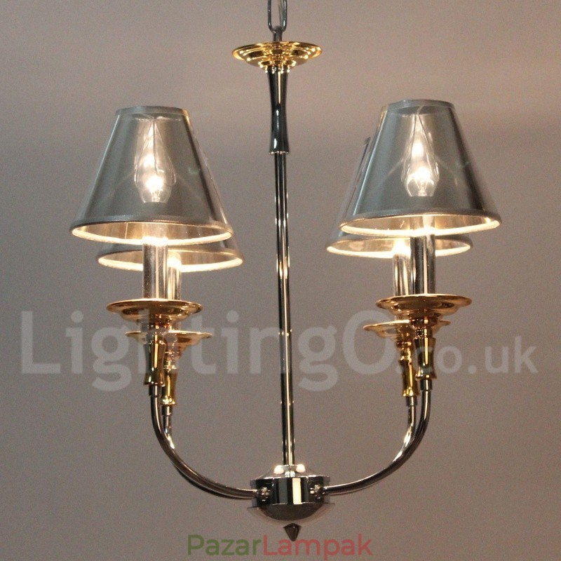 4 Világos, modern, modern króm gyertya stílusú csillár