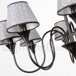 8 Világos rusztikus modern kortárs retro fekete gyertya stílusú csillár