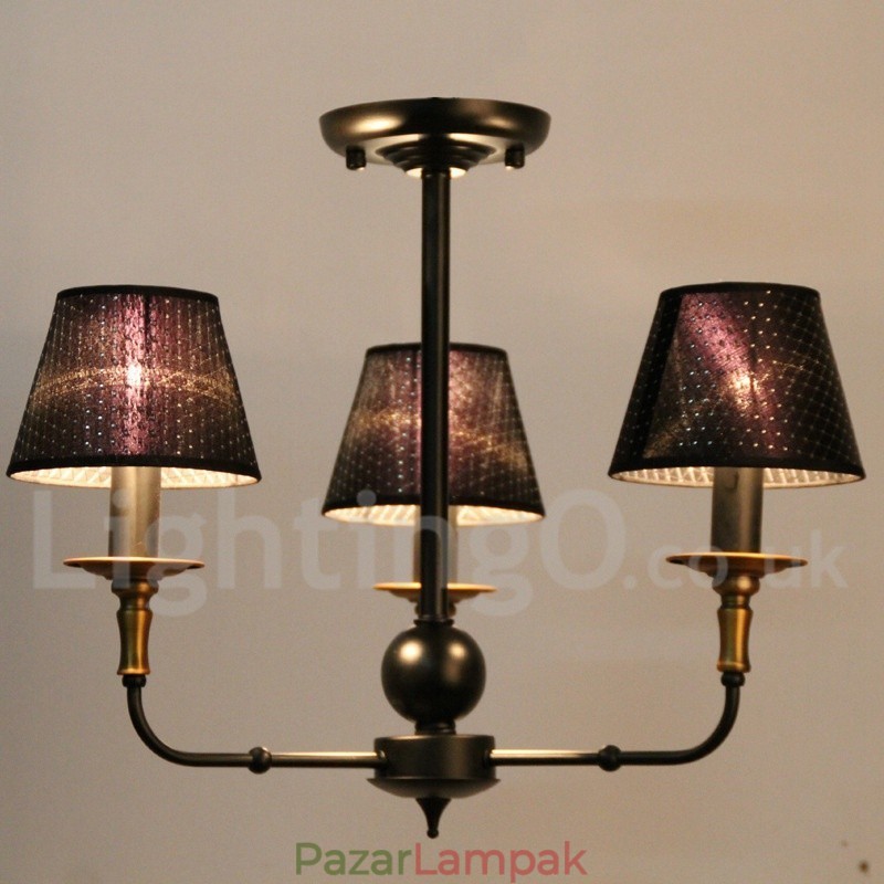 3 Világos Retro rusztikus gyertya stílusú csillár