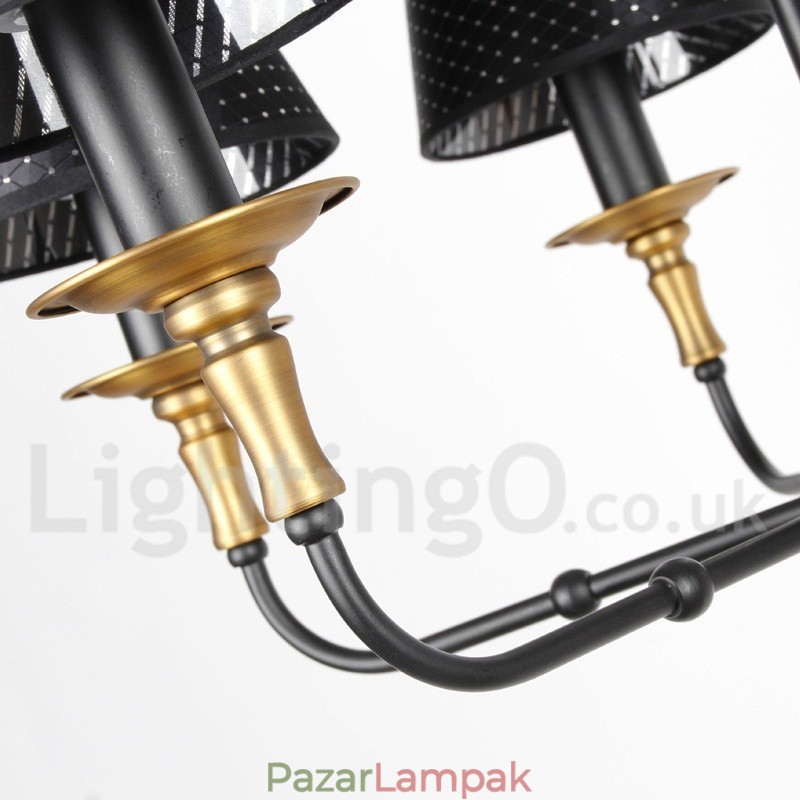 3 Világos Retro rusztikus gyertya stílusú csillár