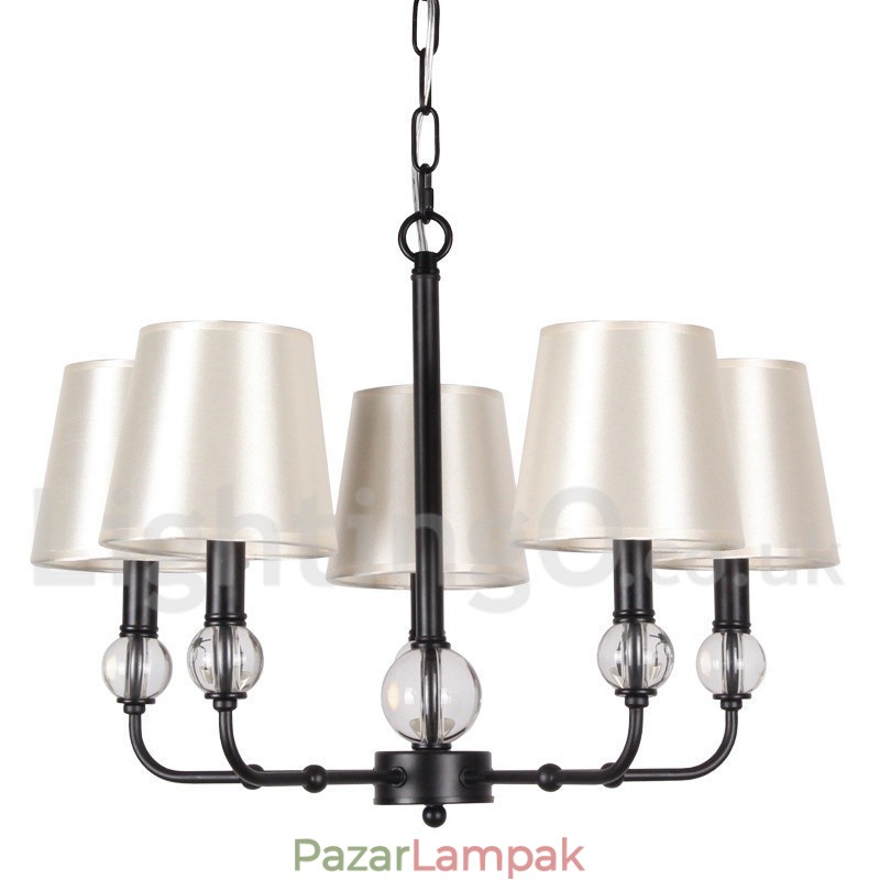 5 Világos rusztikus retro fekete kortárs gyertya stílusú csillár