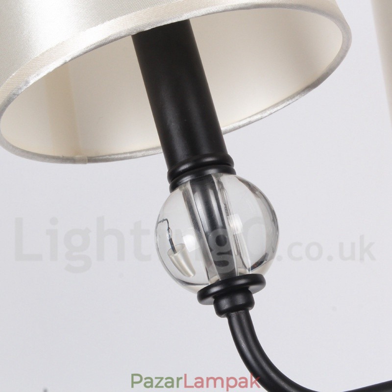 5 Világos rusztikus retro fekete kortárs gyertya stílusú csillár