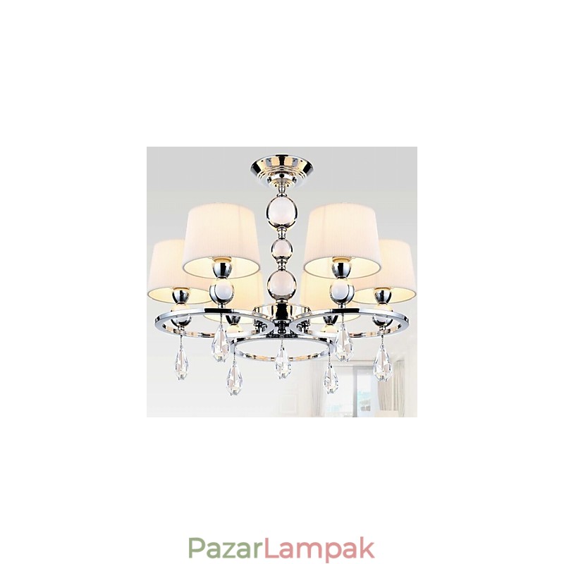 Modern modern kristály króm fém csillár