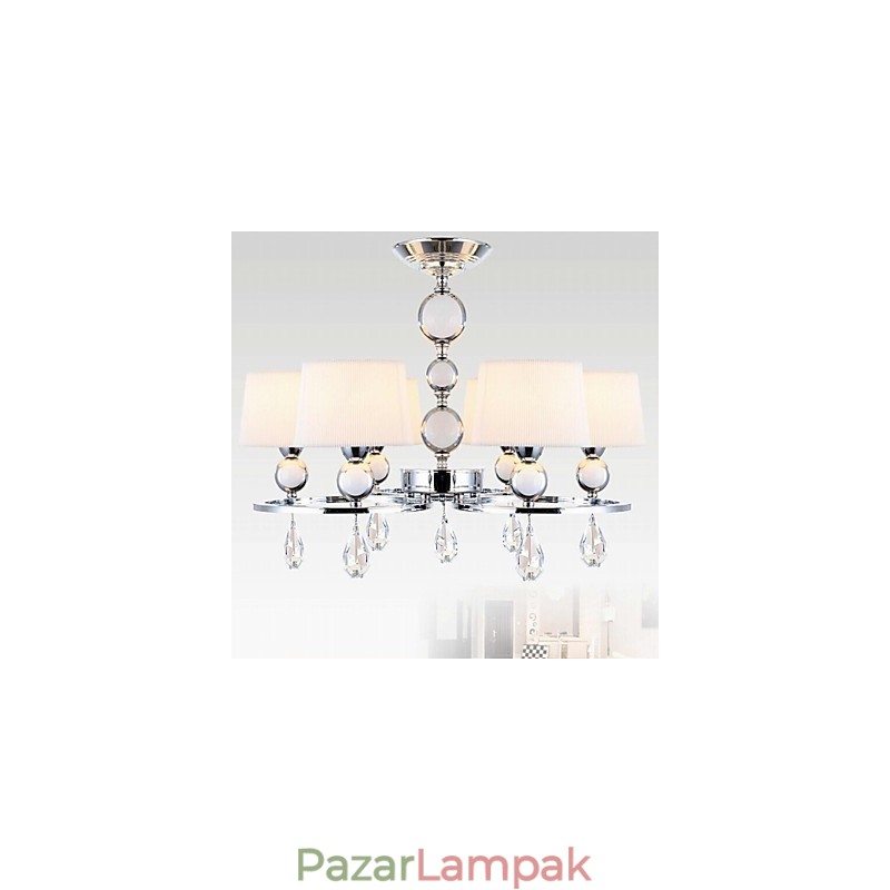 Modern modern kristály króm fém csillár