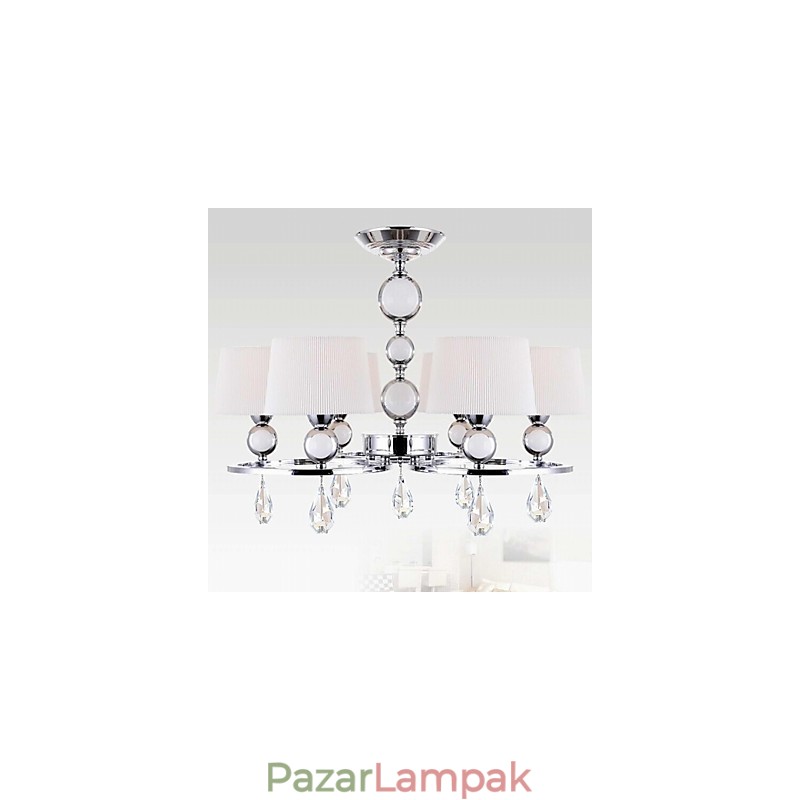 Modern modern kristály króm fém csillár