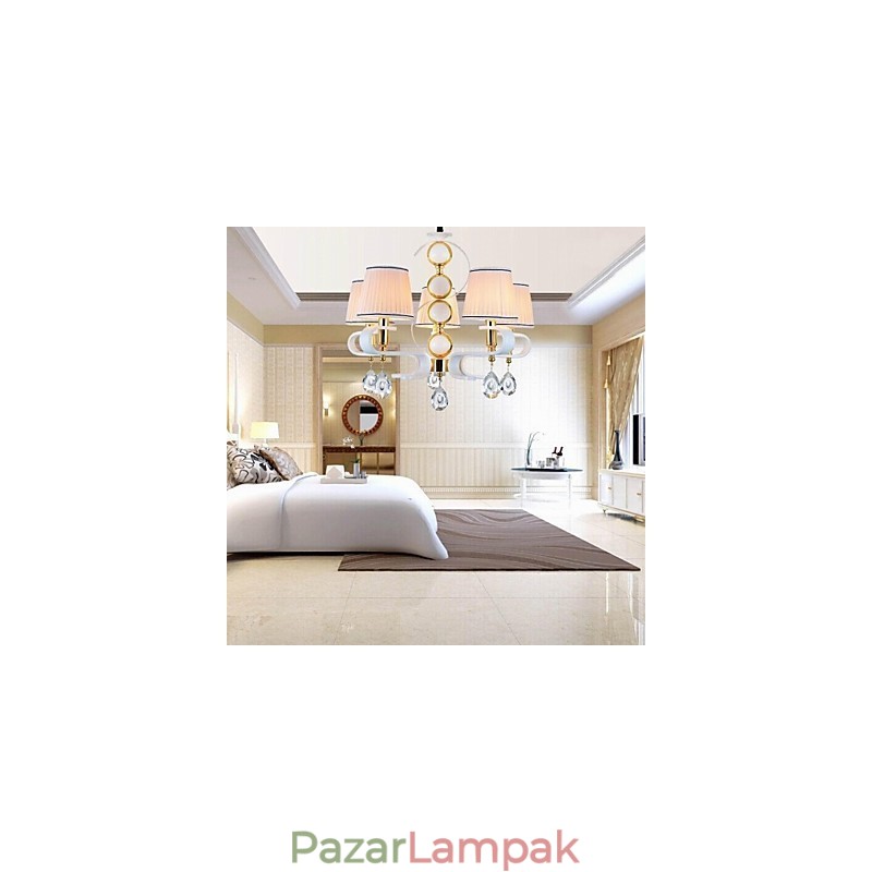 Fabric Chandelier 5 Light Modern, minimalista, kiváló minőségű lámpa