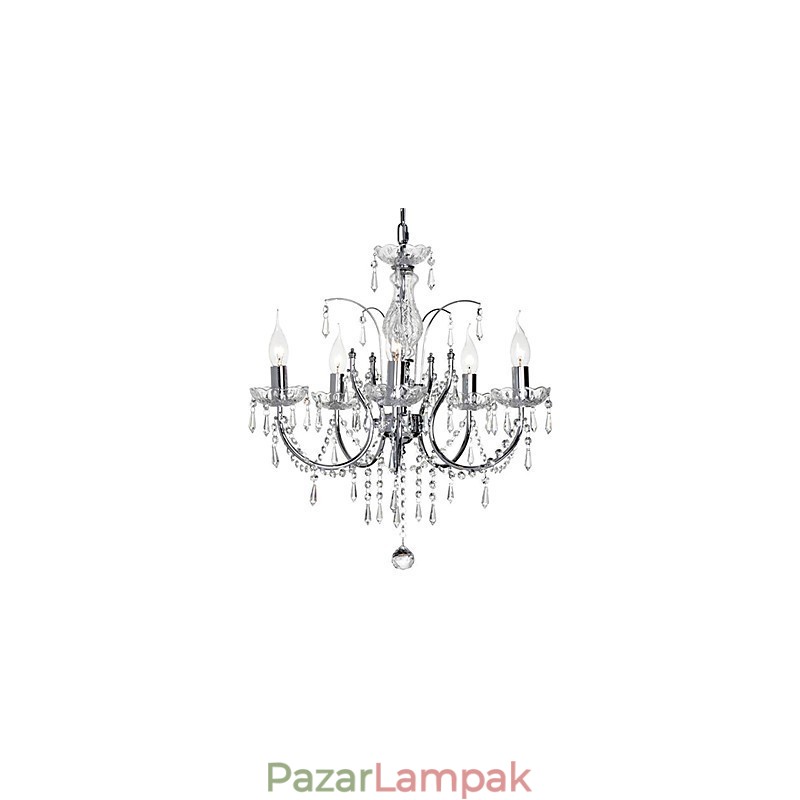Elegáns kristálycsillár 5 lámpával