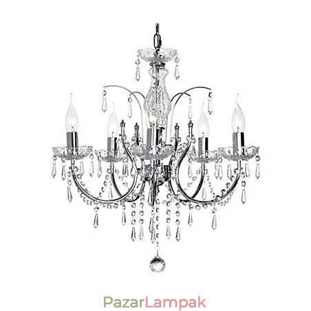 Elegáns kristálycsillár 5 lámpával Elegáns kristálycsillár 5 lámpával