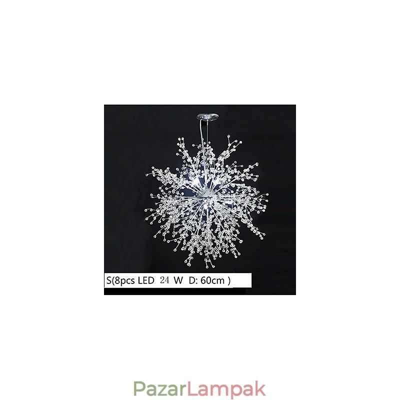 Tűzijáték függőlámpa rozsdamentes acél pitypang