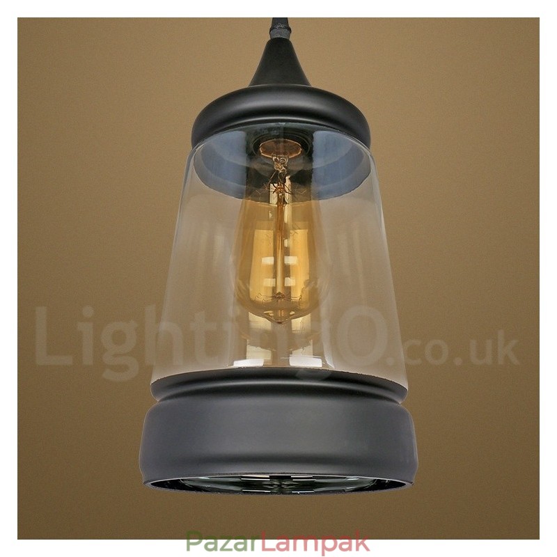 Európai Retro Lounge üveg függőlámpa