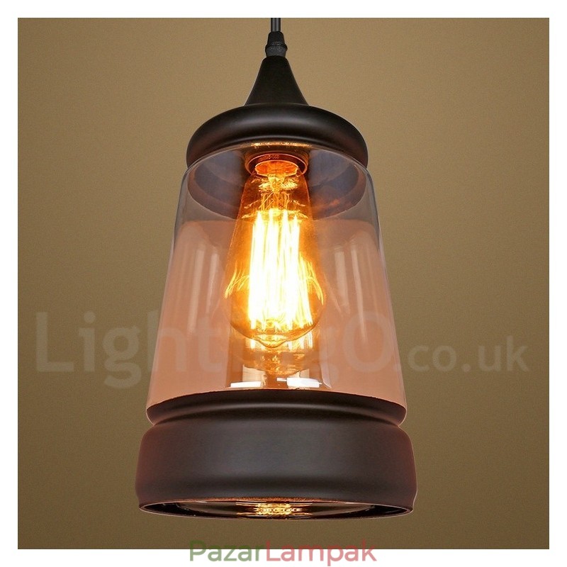 Európai Retro Lounge üveg függőlámpa