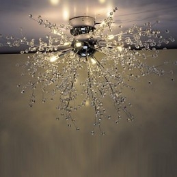 Modern Globe Crystal Chrome Fém csillár