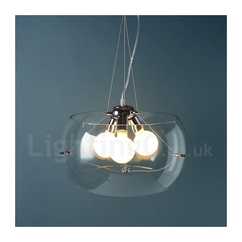 3 Light Modern kortárs üveg függőlámpa