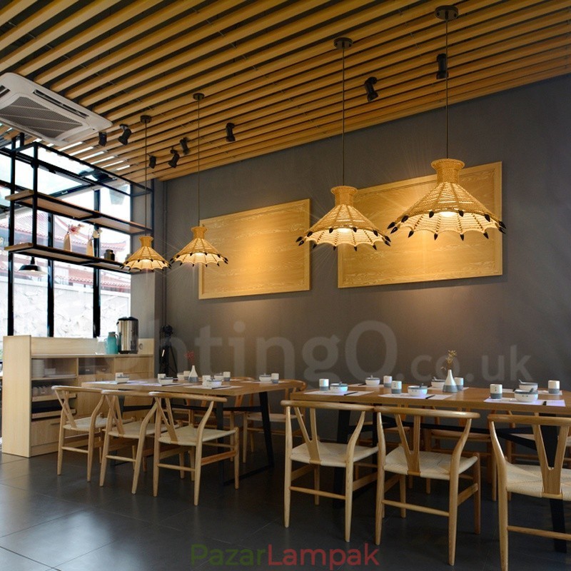 1 világos rusztikus Lodge függőlámpa Cafe Kender kötél függőlámpa