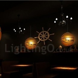 1 Light Vintage modern kortárs kosárlabda ernyős függőlámpa