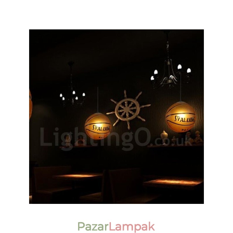1 Light Vintage modern kortárs kosárlabda ernyős függőlámpa