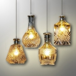1 Light Rusztikus Lodge üveg kávézó függőlámpa