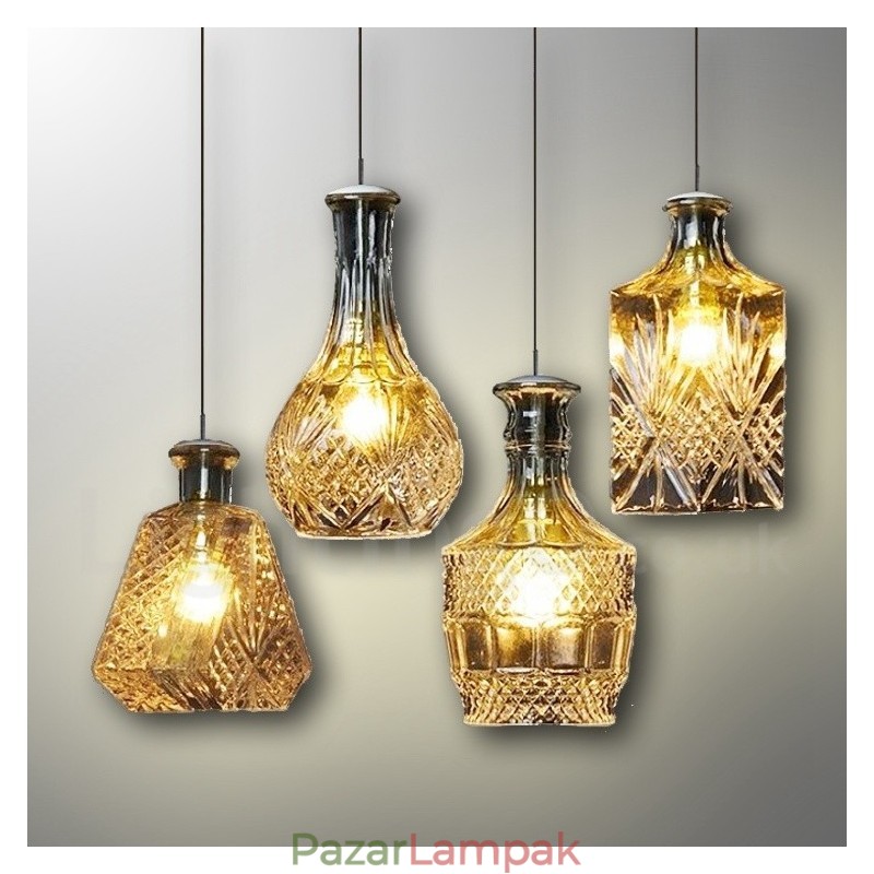 1 Light Rusztikus Lodge üveg kávézó függőlámpa