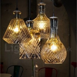 1 Light Rusztikus Lodge üveg kávézó függőlámpa