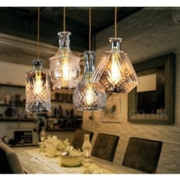 1 Light Rusztikus Lodge üveg kávézó függőlámpa
