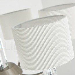 6 Világos, modern, modern kristálycsillár szövet ernyővel
