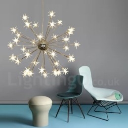 32 Light Modern kortárs acél függőlámpa üvegernyővel