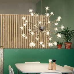 32 Light Modern kortárs acél függőlámpa üvegernyővel