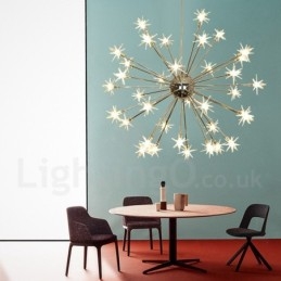 32 Light Modern kortárs acél függőlámpa üvegernyővel