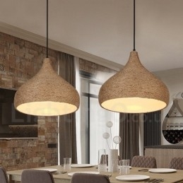 1 Light Retro rusztikus kender kötélfüggő lámpa kender kötélernyővel