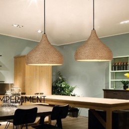 1 Light Retro rusztikus kender kötélfüggő lámpa kender kötélernyővel