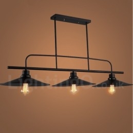 3 Light Retro rusztikus acél függőlámpa acél ernyővel