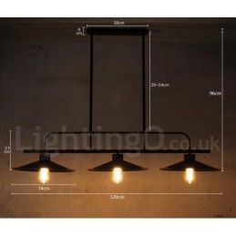 3 Light Retro rusztikus acél függőlámpa acél ernyővel