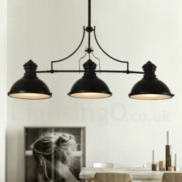 3 Light Retro rusztikus acél függőlámpa acél ernyővel