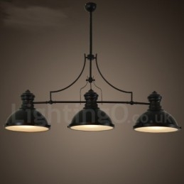 3 Light Retro rusztikus acél függőlámpa acél ernyővel