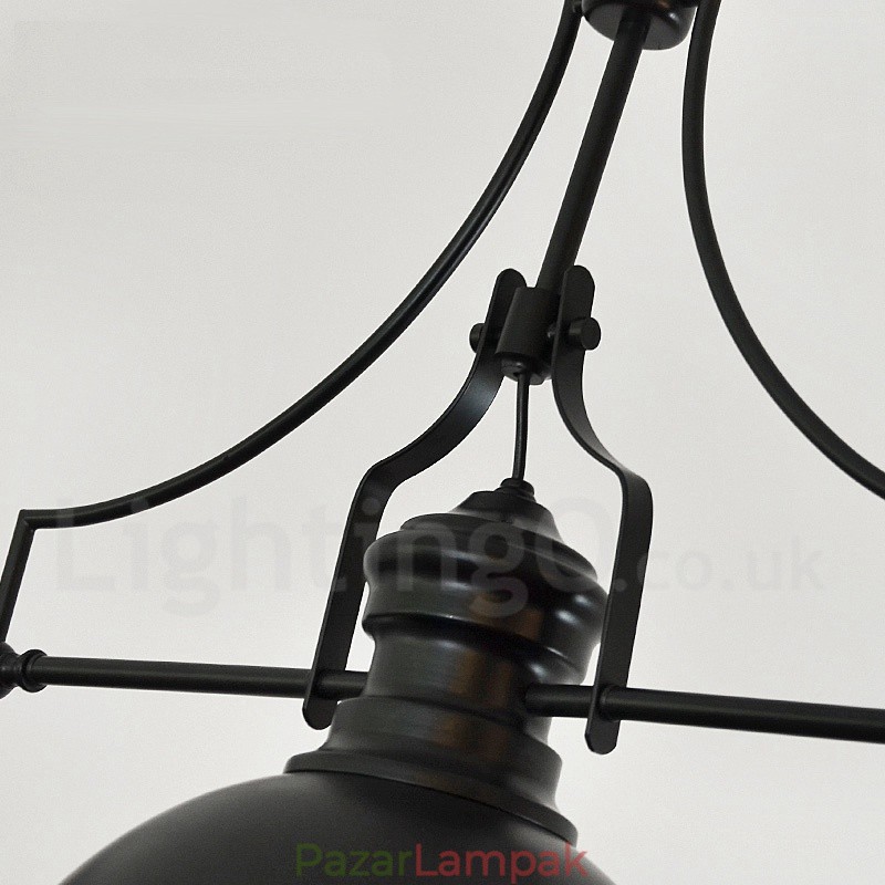 3 Light Retro rusztikus acél függőlámpa acél ernyővel