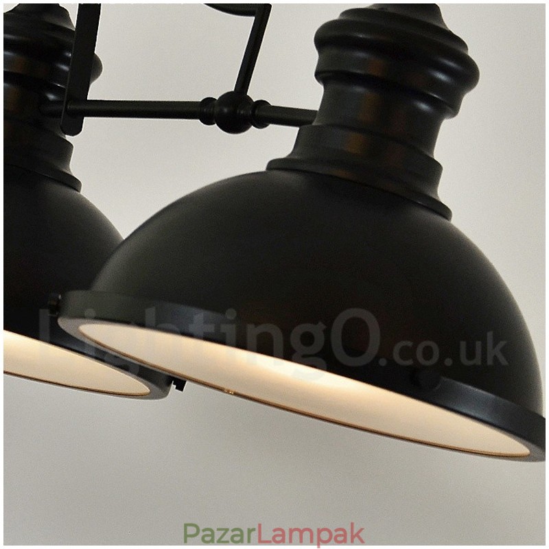 3 Light Retro rusztikus acél függőlámpa acél ernyővel