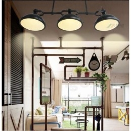 3 Light Retro rusztikus acél függőlámpa üvegernyővel