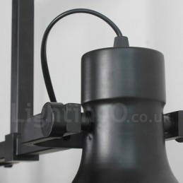 3 Light Retro rusztikus acél függőlámpa üvegernyővel