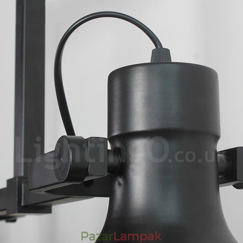 3 Light Retro rusztikus acél függőlámpa üvegernyővel