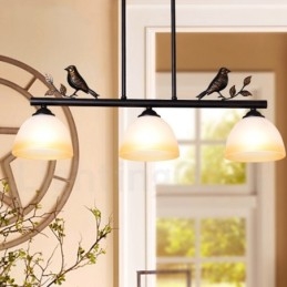3 Light Retro rusztikus acél függőlámpa üvegernyővel