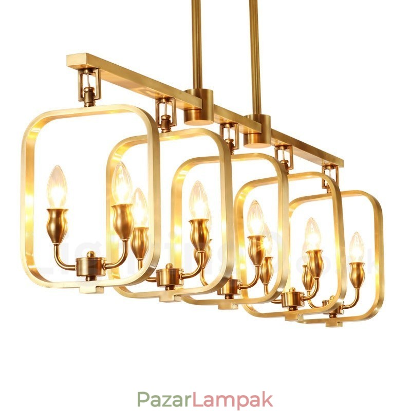 Retro rusztikus luxus sárgaréz függőlámpa csillár