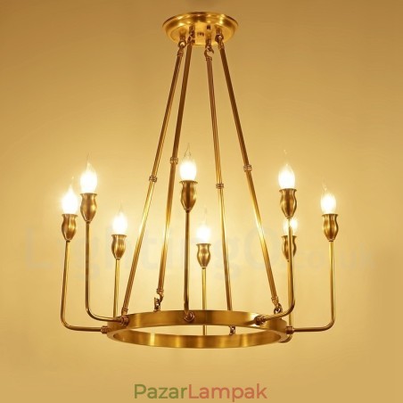 6 Light 8 Light Retro rusztikus luxus sárgaréz függőlámpa csillár 6 Light 8 Light Retro rusztikus luxus sárgaréz függőlámpa csillár