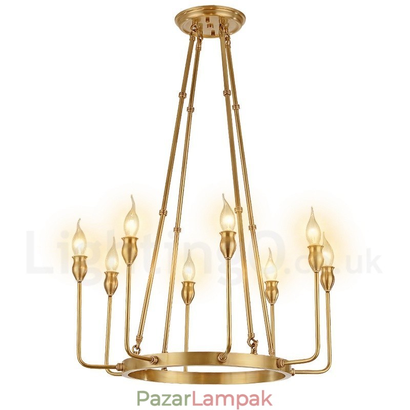 6 Light 8 Light Retro rusztikus luxus sárgaréz függőlámpa csillár