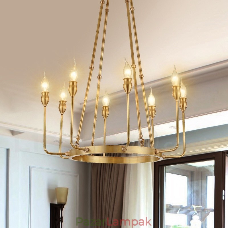 6 Light 8 Light Retro rusztikus luxus sárgaréz függőlámpa csillár