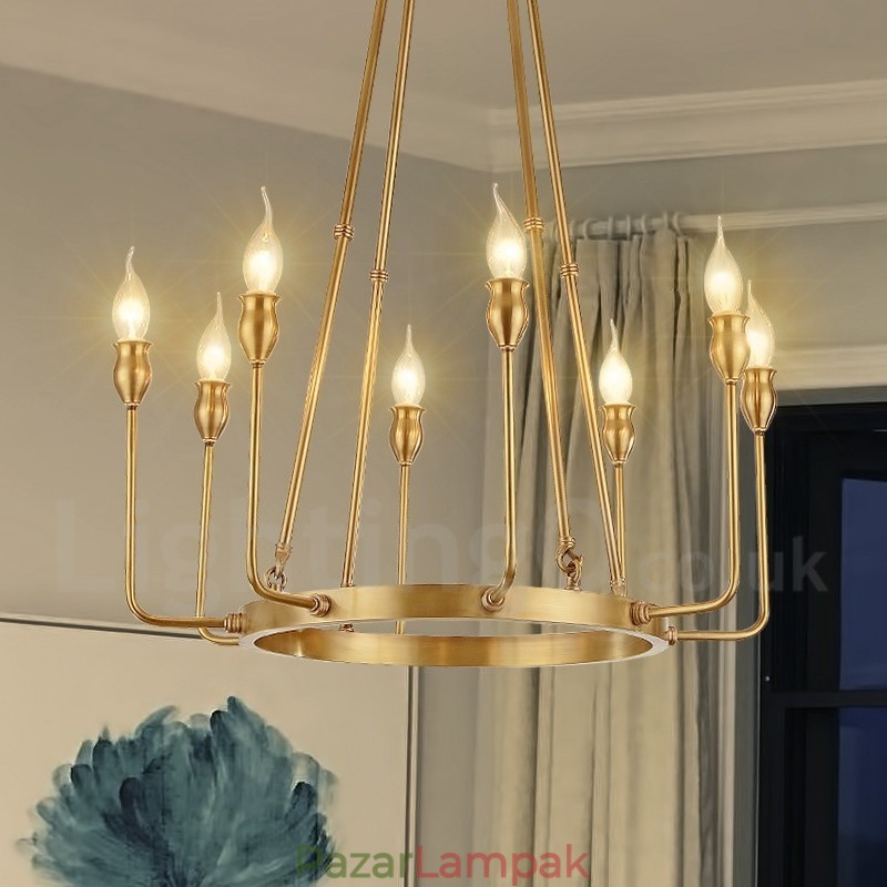 6 Light 8 Light Retro rusztikus luxus sárgaréz függőlámpa csillár