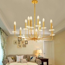 12 Light Retro rusztikus luxus sárgaréz függőlámpa csillár