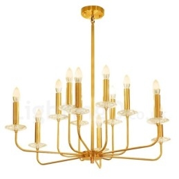 12 Light Retro rusztikus luxus sárgaréz függőlámpa csillár